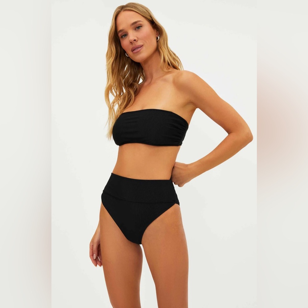Beach Riot Black Ribbed Bandeau High-Waist Bikini - Picture 4 of 7